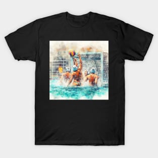 Artistic illustration of women playing water polo T-Shirt